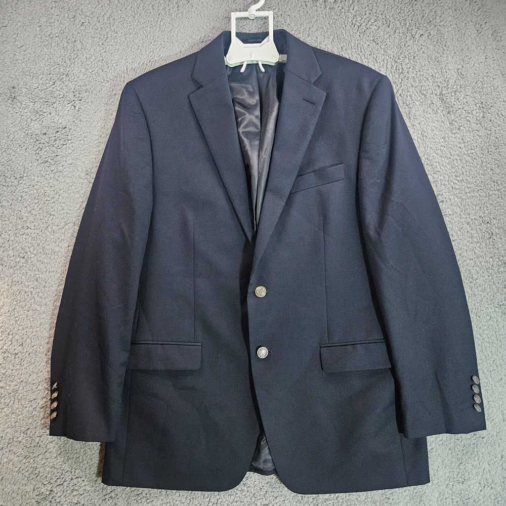 Michael Kors Men's Suit Blazer‎ 42R Wool Blend 2-Button Navy Blue - Flaw - Picture 6 of 16